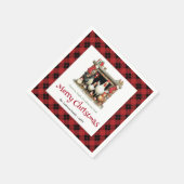 Whimsical Christmas chickens custom name napkins Servet (Hoek)