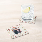 Whimsical Christmas Coaster – Custom Photo Space Kartonnen Onderzetters (Insitu)
