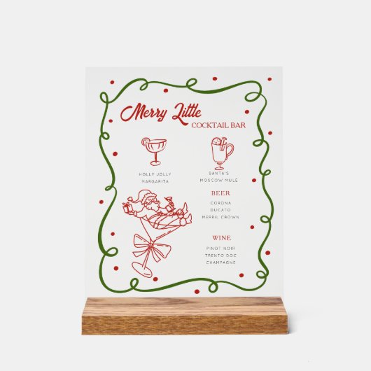 Whimsical Christmas cocktails list Acryl Bord (Voorkant)