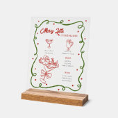 Whimsical Christmas cocktails list Acryl Bord (Hoek)