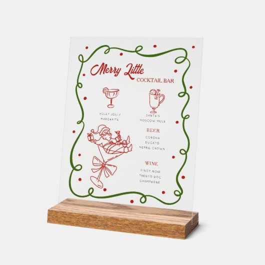 Whimsical Christmas cocktails list Acryl Bord (Hoek)