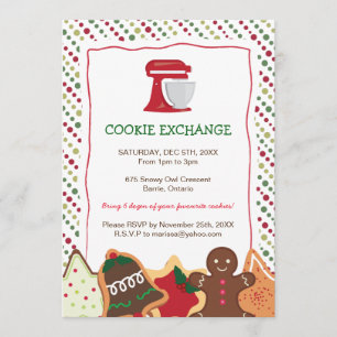 Whimsical Christmas Cookie Exchange Uitnodiging