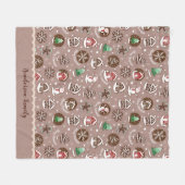 Whimsical Christmas Cookie Pattern Winter Familie Fleece Deken (Voorkant (Horizontaal))