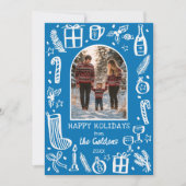 Whimsical Christmas Cute Custom Arch 3 PHOTO Feestdagenkaart (Voorkant)