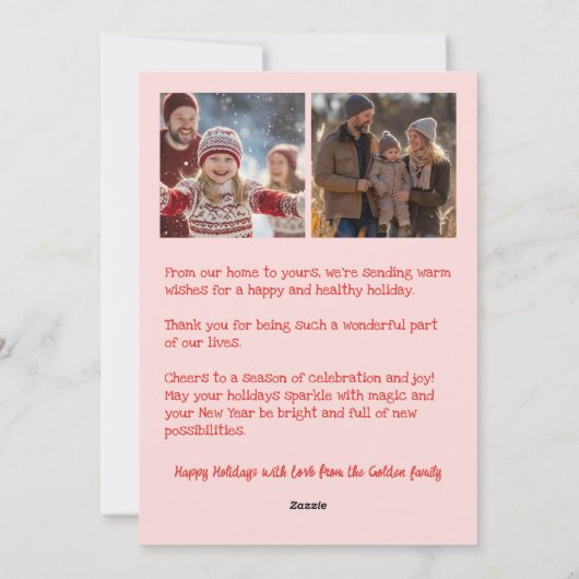 Whimsical Christmas Cute Custom Arch 3 PHOTO Feestdagenkaart (Achterkant)