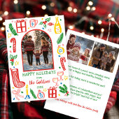 Whimsical Christmas  Cute Custom Arch 3 PHOTO  Feestdagenkaart