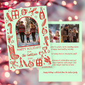 Whimsical Christmas  Cute Custom Arch 3 PHOTO  Feestdagenkaart