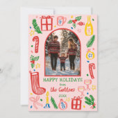 Whimsical Christmas  Cute Custom Arch 4 PHOTO  Feestdagenkaart (Voorkant)