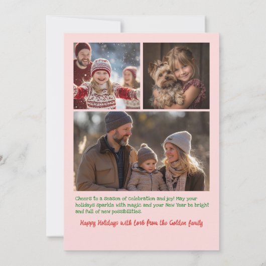 Whimsical Christmas Cute Custom Arch 4 PHOTO Feestdagenkaart (Achterkant)