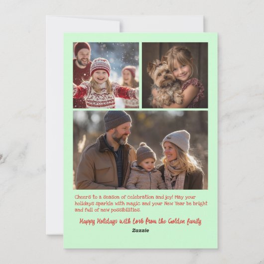 Whimsical Christmas  Cute Custom Arch 4 PHOTO  Feestdagenkaart (Achterkant)