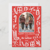 Whimsical Christmas  Cute Custom Arch 4 PHOTO  Feestdagenkaart (Voorkant)