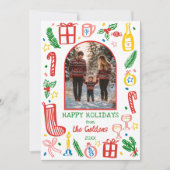 Whimsical Christmas  Cute Custom Arch 4 PHOTO  Feestdagenkaart (Voorkant)