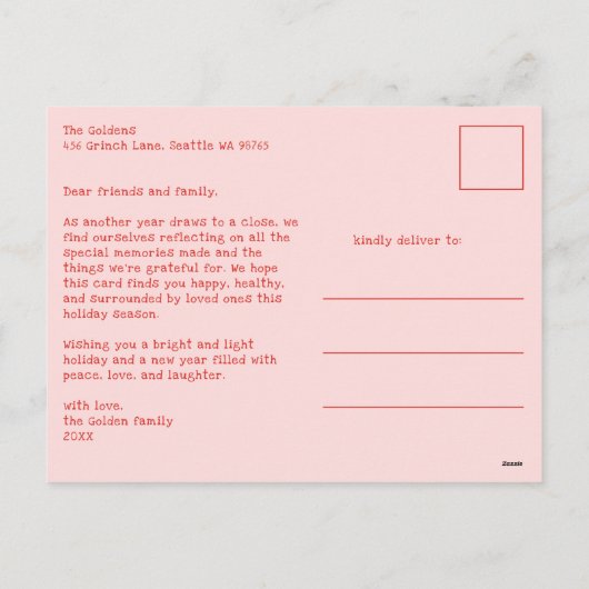 Whimsical Christmas Cute Custom Arch PHOTO Feestdagenkaart (Achterkant)