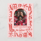 Whimsical Christmas Cute Custom Arch PHOTO Feestdagenkaart (Voorkant)