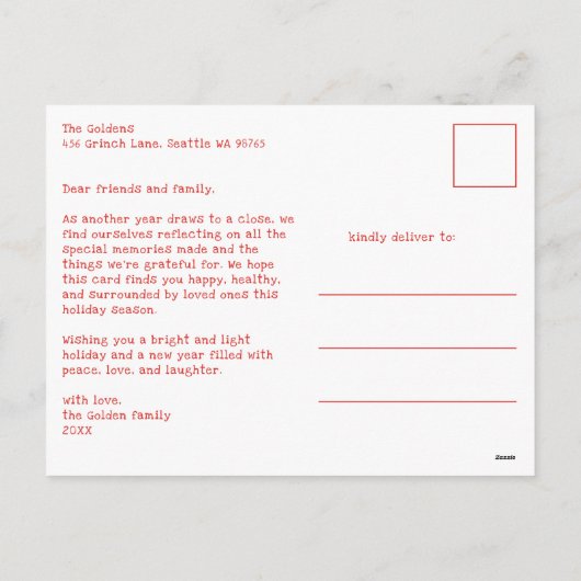 Whimsical Christmas  Cute Custom Arch PHOTO  Feestdagenkaart (Achterkant)