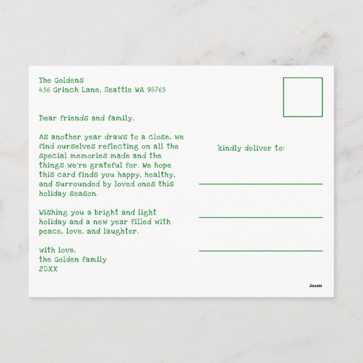 Whimsical Christmas  Cute Custom Arch PHOTO  Feestdagenkaart (Achterkant)