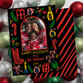 Whimsical Christmas Cute Custom Arch PHOTO Feestdagenkaart