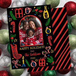 Whimsical Christmas  Cute Custom Arch PHOTO  Feestdagenkaart