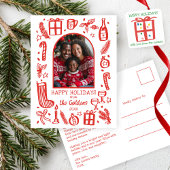 Whimsical Christmas  Cute Custom Arch PHOTO  Feestdagenkaart