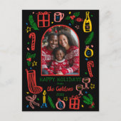 Whimsical Christmas Cute Custom Arch PHOTO Feestdagenkaart (Voorkant)