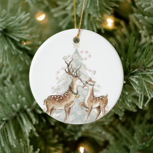 Whimsical Christmas Deers Ornament (Boom)