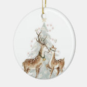 Whimsical Christmas Deers Ornament (Links)