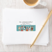 Whimsical Christmas Dogs Return Address Etiket (Insitu)