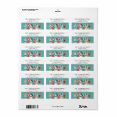 Whimsical Christmas Dogs Return Address Etiket (Full Sheet)
