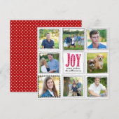 Whimsical Christmas Doodled Joy Fotocollage Feestdagenkaart (Voorkant / Achterkant)