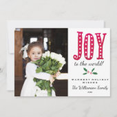 Whimsical Christmas Doodled Joy to the World Feestdagenkaart (Voorkant)