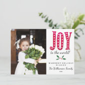 Whimsical Christmas Doodled Joy to the World Feestdagenkaart (Staand voorkant)