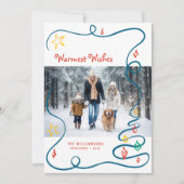 Whimsical Christmas Doodles Handdrawn with Photo Feestdagenkaart (Voorkant)