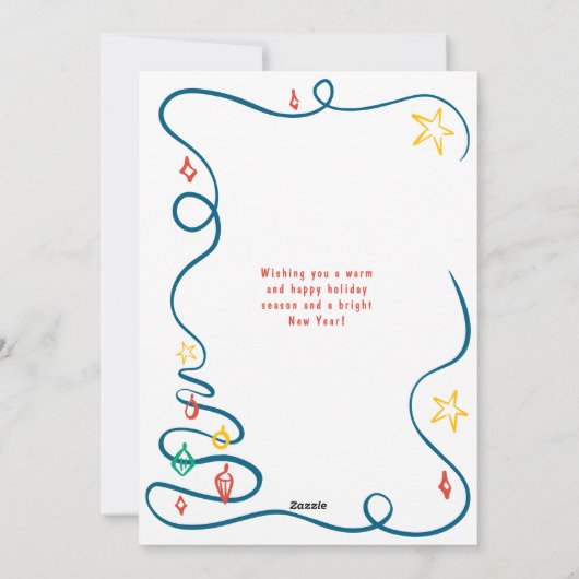 Whimsical Christmas Doodles Handdrawn with Photo Feestdagenkaart (Achterkant)