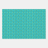 Whimsical Christmas Doves Grid Cute Bright Holiday Inpakpapier Vel (Voorkant)