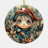 Whimsical Christmas Elf Keramisch Ornament (Voorkant)