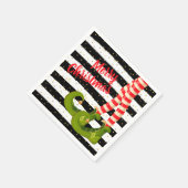 Whimsical Christmas Elf Legs op Stripes Servet (Hoek)