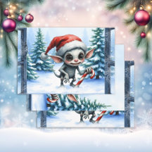 Whimsical Christmas Elf met snoepriet