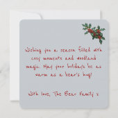 Whimsical Christmas Elf Teddy Bear Painterly Style Feestdagenkaart (Achterkant)