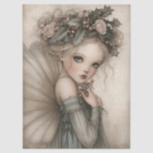Whimsical Christmas Fairy Holly & Berry Decoupage Tissuepapier (Voorkant)