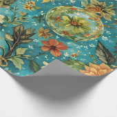 Whimsical Christmas Floral Fantasy Pattern – Festi Cadeaupapier (Hoek)