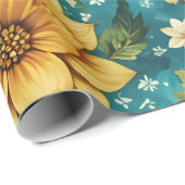 Whimsical Christmas Floral Fantasy Pattern – Festi Cadeaupapier (Rol Hoek)