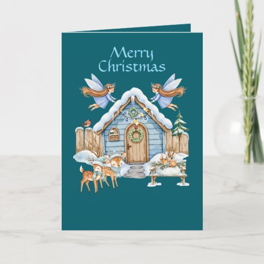 Whimsical Christmas Folded Holiday Card Feestdagen Kaart (Voorkant)
