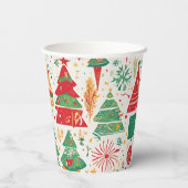 Whimsical Christmas Forest Paper Cup Papieren Bekers (Achterkant)