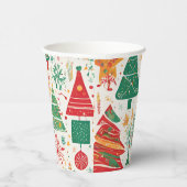 Whimsical Christmas Forest Paper Cup Papieren Bekers (Rechts)