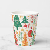 Whimsical Christmas Forest Paper Cup Papieren Bekers (Voorkant)