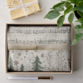 Whimsical Christmas Forest with Sheet Music Tissuepapier (Geschenk)
