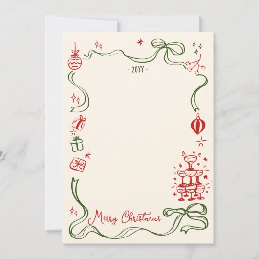 Whimsical Christmas Fotocollage Vakantie Kaart (Voorkant)