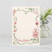 Whimsical Christmas Fotocollage Vakantie Kaart (Staand voorkant)