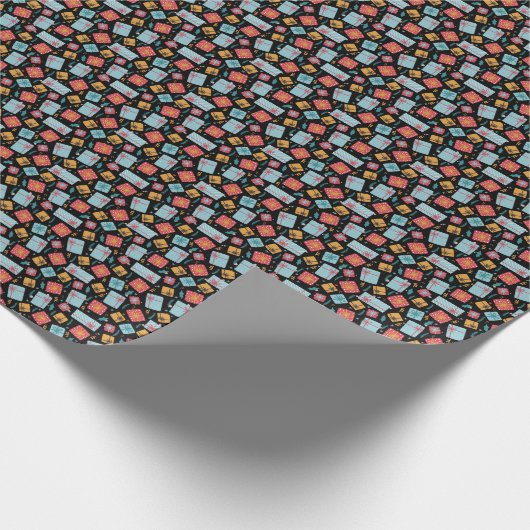 Whimsical Christmas Gift Box Pattern Cadeaupapier (Hoek)