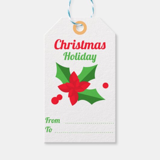 Whimsical Christmas Gift Tags Cadeaulabel (Voorkant)